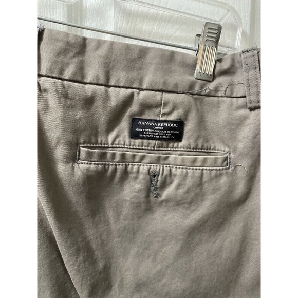 Banana Republic Chino Pants Gavin Men's 34x30 Green Straight Leg Cotton Mid Rise - Picture 7 of 7